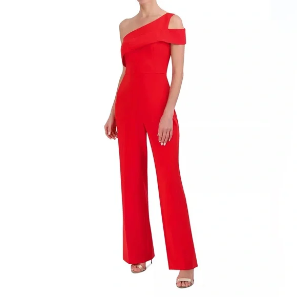 NEW🌟BCBG MAX AZRIA CORALINE One Shoulder Cutout Jumpsuit Sz XS